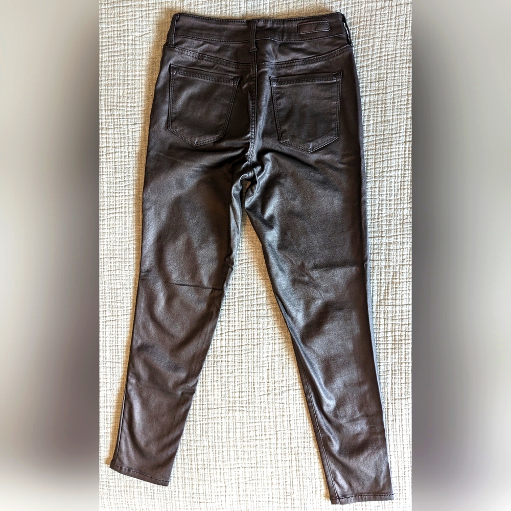 Social Standard by Sanctuary Black Pleather Faux Leath Skinny Ankle Pants Size 4 - Picture 2 of 8